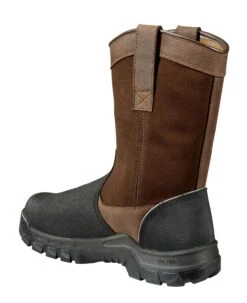 Carhartt Boots: Men's CMF1721 Brown Composite Toe Met Guard Waterproof Pull On Work Boot