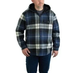 Wolverine Shirts: Men's W1203770 400 Blue Plaid Bucksaw Bonded Shirt Jacket