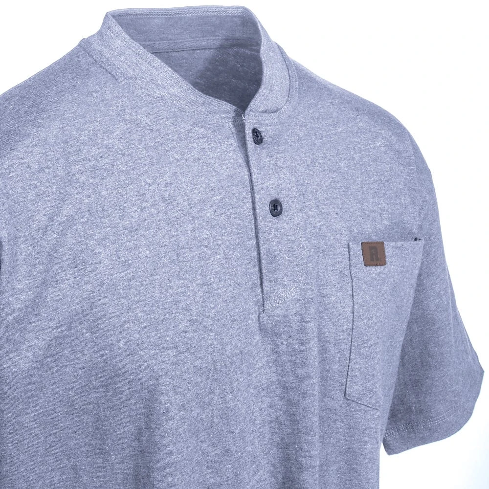 Wrangler Riggs Shirts: Men's Ash Heather 3W760 AH Short Sleeve Henley Shirt 2 Wrangler Riggs Shirts: Men's Ash Heather 3W760 AH Short Sleeve Henley Shirt - Image 2