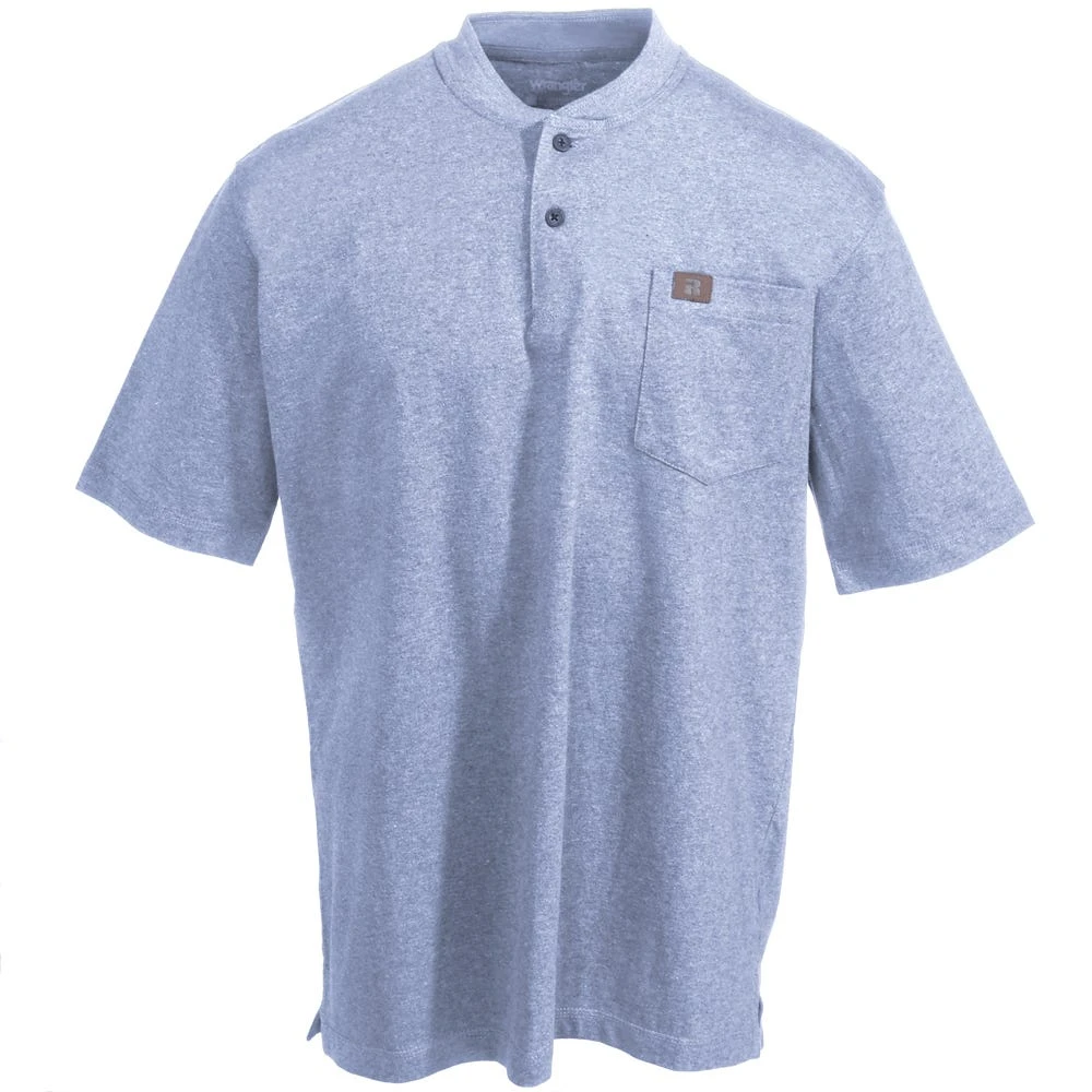 Wrangler Riggs Shirts: Men's Ash Heather 3W760 AH Short Sleeve Henley Shirt 3 Wrangler Riggs Shirts: Men's Ash Heather 3W760 AH Short Sleeve Henley Shirt - Image 3